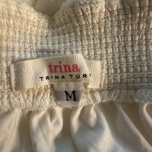 Trina Turk hoku embroidery lace off shoulder mini dress size M - Picture 11 of 13